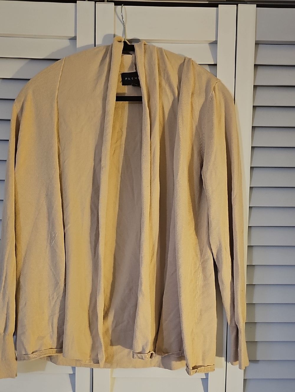 Premise Beige Open Front Women's Cardigan Sweater